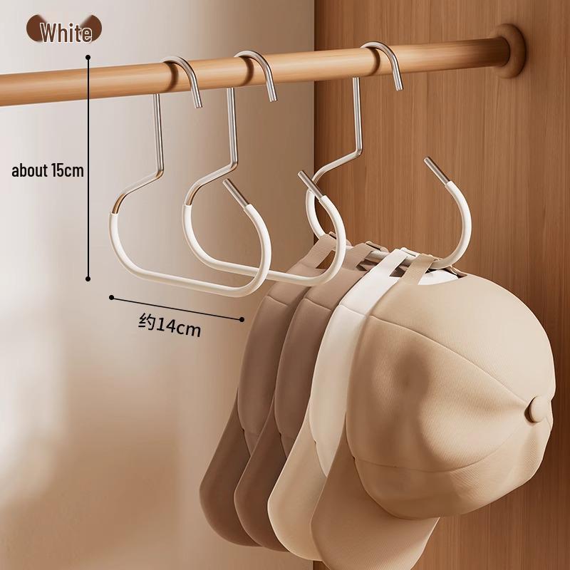 

Hat & Cap Hanger: Dormitory Wardrobe Hook for Baseball Caps, Bags, and Clothes. білий