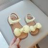 Baby Mädchen Sandalen Weiche Große Schleife mit Perlenbesatz Prinzessin Süße Bonbonfarbe Kinder Strandschuhe 2024 Neu Kinder Sommer Flach