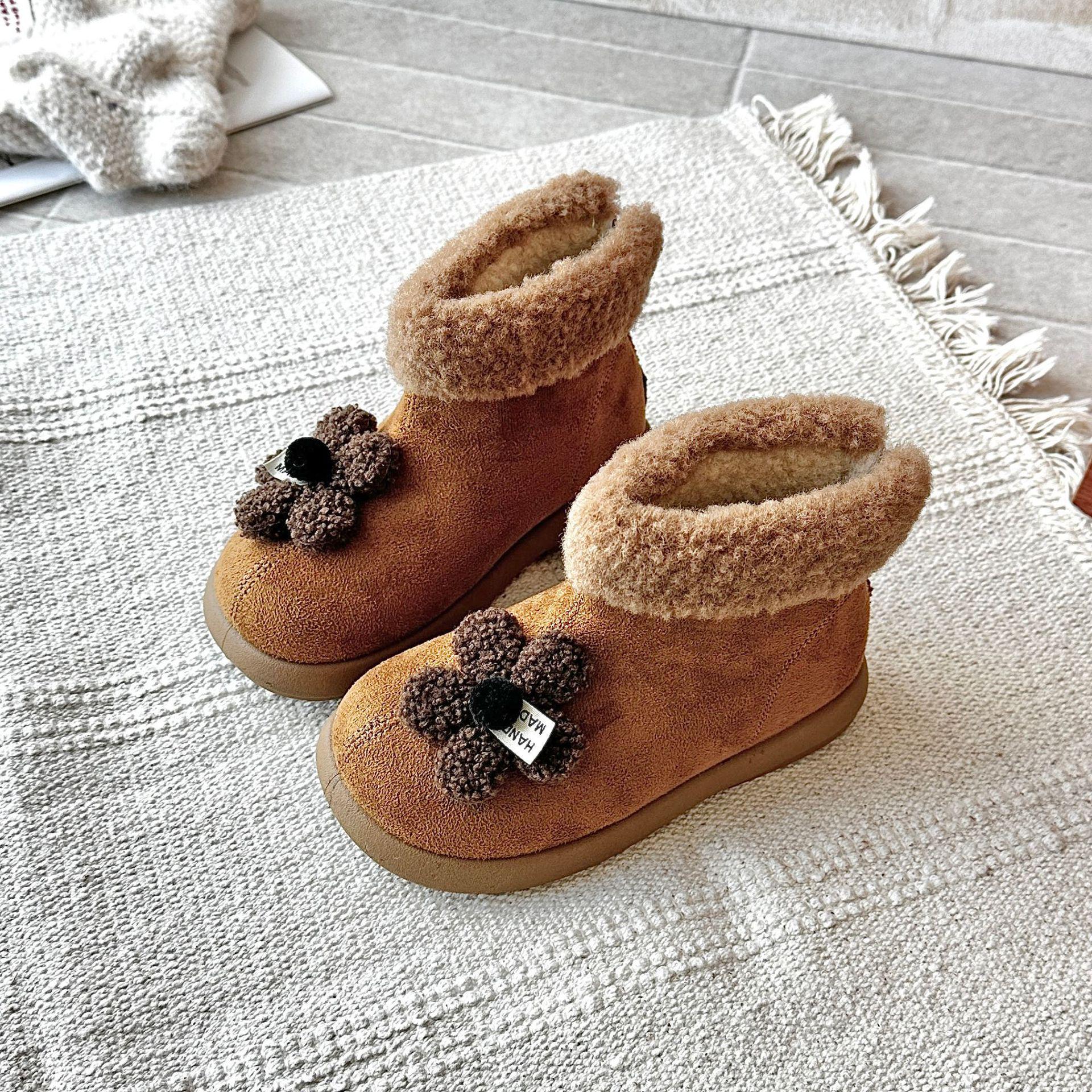 

Girls 2025 Winter Velvet-Lined Cotton Boots - Stylish Snow Boots for Kids Size 30, 18.8 cm