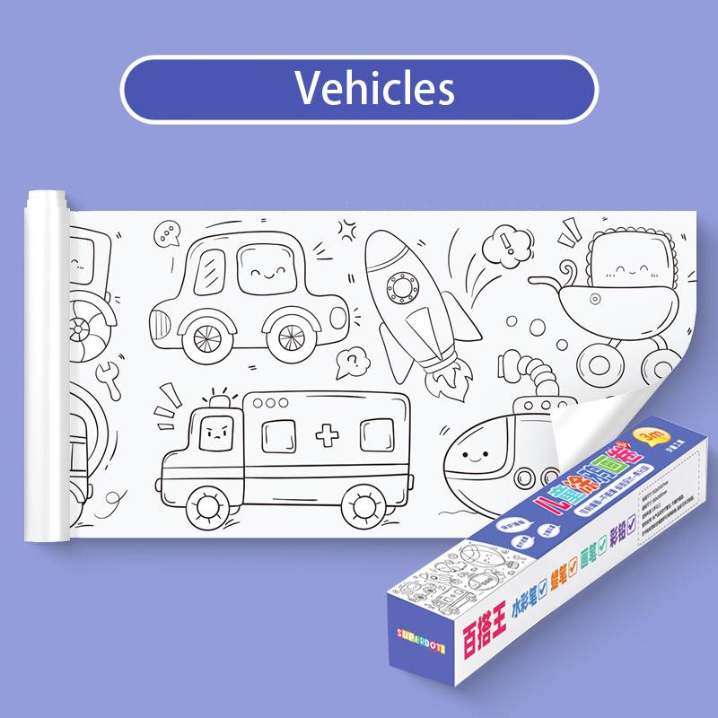 Diy Coloring Drawing Paper Roll Painting Sticky Early Educational Toy Gift Kid