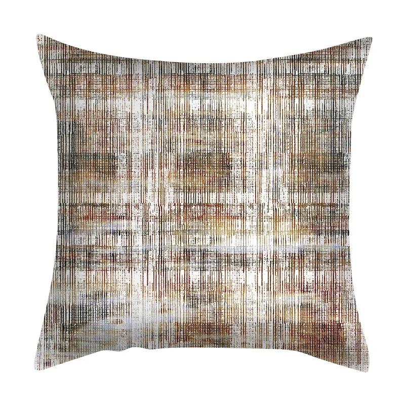 Living Room Bedroom Car Sofa Cushion Wholesale Geometric Abstract Peach Skin Pillowcase