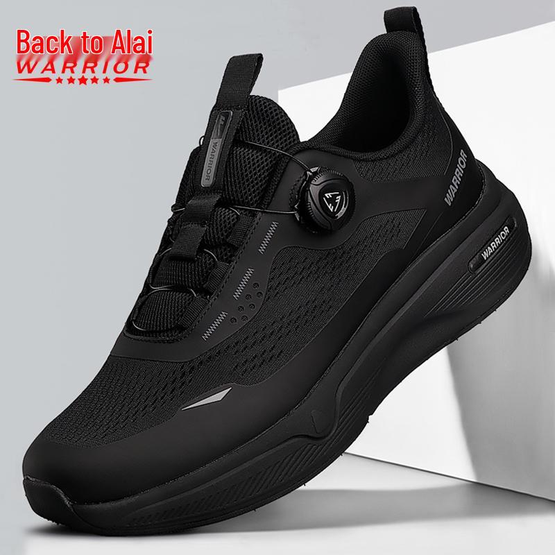 Huili Men's 2025 Autumn Breathable Black Sneakers with Soft Sole for Casual Wear and Running
