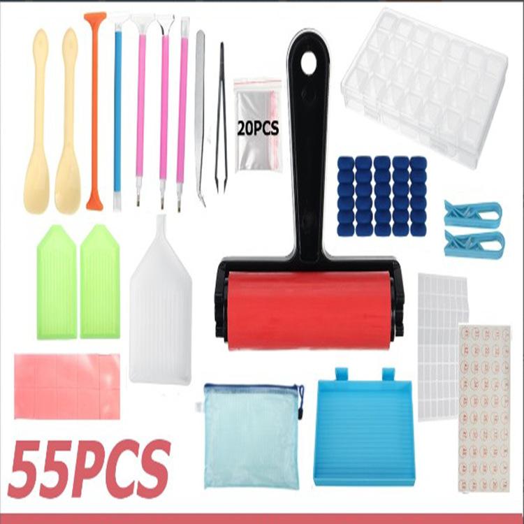 Zestaw narzędzi do malowania diamentami Samoprzylepne narzędzia do haftu krzyżykowego diamentowego Samouszczelniający zestaw akcesoriów do okrągłych wierteł do projektów DIY malowania diamentami