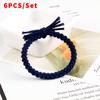 6pcs/set Solid Color Twist Rubber Band Basic Simple Elastic Headband For Thick Hair Girl Women Hair Accessories Scrunchie Holder