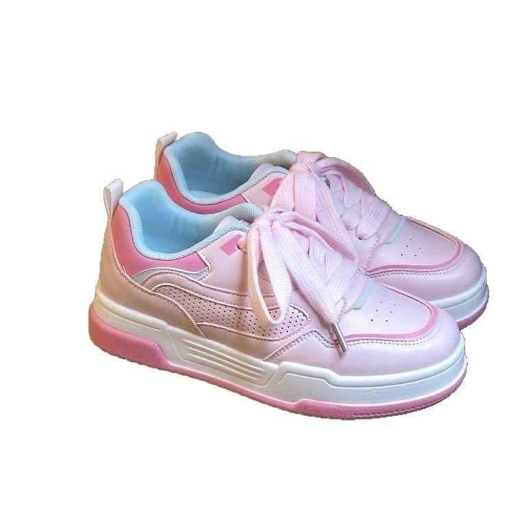 Korean version of niche versatile bread shoes 2025 new women's popular breathable skirt white shoes sports and leisure board shoes