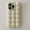 Cute Stylish Bread Chocolate Block 3D Phone Case For iPhone 14 13 12 15ProMax 11 Glossy Protective Cover Fundas INS Solid Color Macaron Egg Waffle