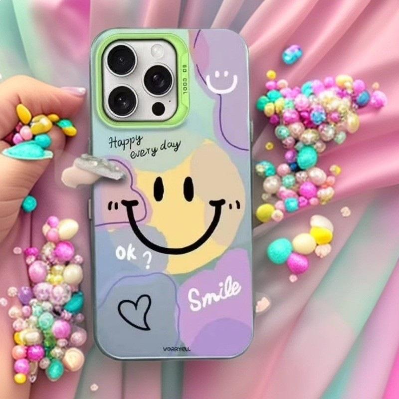 Graffiti smiley face is suitable for Apple 17Promax mobile phone case iPhone16 vitality case 15 European and American style 1413.