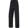 Comfortable Simple Straight Leg Lace-Up Solid Color Casual Pants Women Bottoms Black AKLU110-1