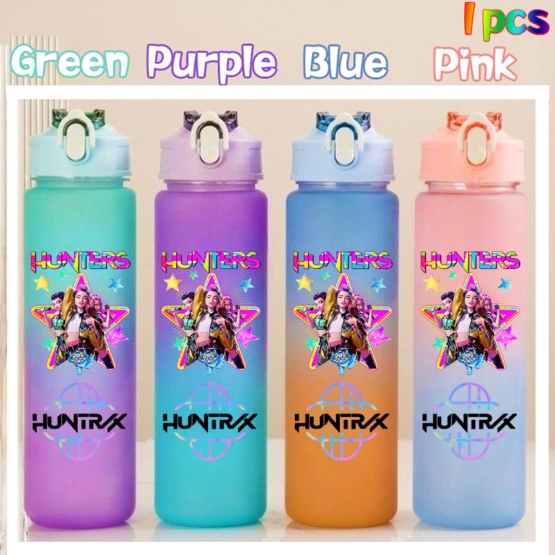 750ML KPop Demon Hunters HUNTR/X Rumi Mira Zoey Jinu Colore Degradé Tazza Acqua Bambino Borraccia con Cannuccia Saja Ragazzi Tigre Regalo