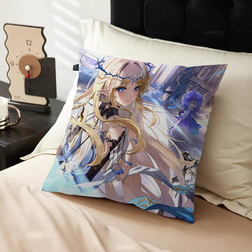 Wuthering Waves Cartethyia Pillow Covers Cartoon Sofa Decorative Home Double-sided Printing Short Plush Cute Cushion Cover