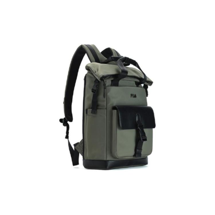 New FILA Fabric Backpack Regular Men's Military Green Gray/Jet Black F13M331106F