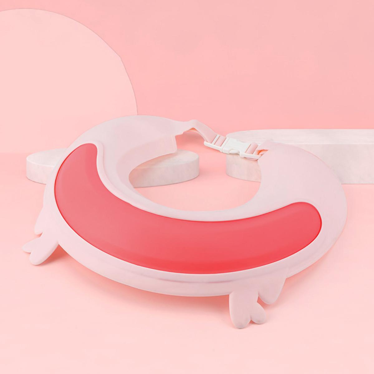 

Регулируемая детская шапочка для шампуня, шапочка для мытья и душа для новорожденных, водонепроницаемая защита ушей, силиконовая шапочка для купания, защита головы младенца розовый