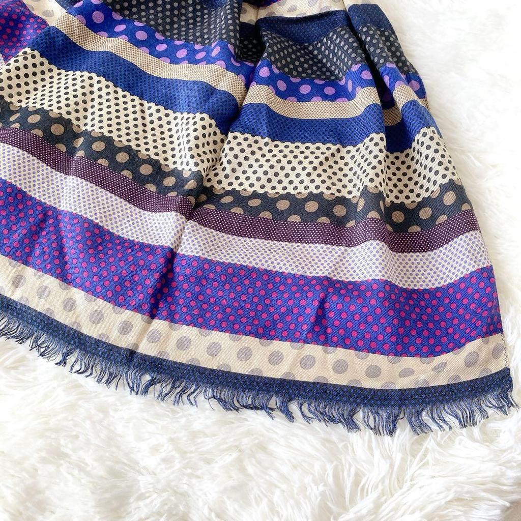 Used Paul Smith Stole Multicolor Stripe Dot