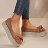 Klobige Plateausneaker Damen Herbstmode Schleife Dicke Sohle Loafer Schuhe für Frau Rutschfest Flacher Absatz Espadrilles Schuh