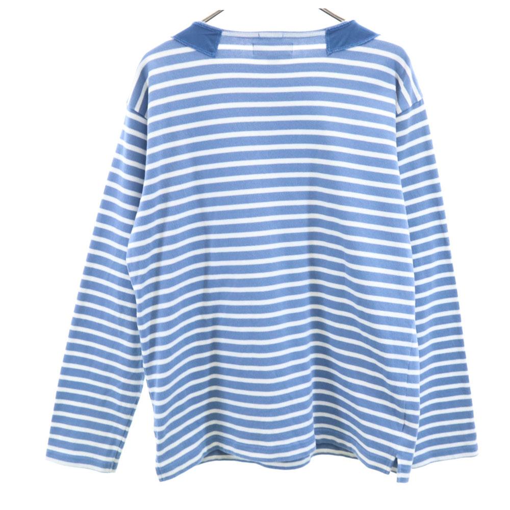 Nigel Cabourn made in Japan Border Pattern Long sleeve Cut 50 blue Men's Used