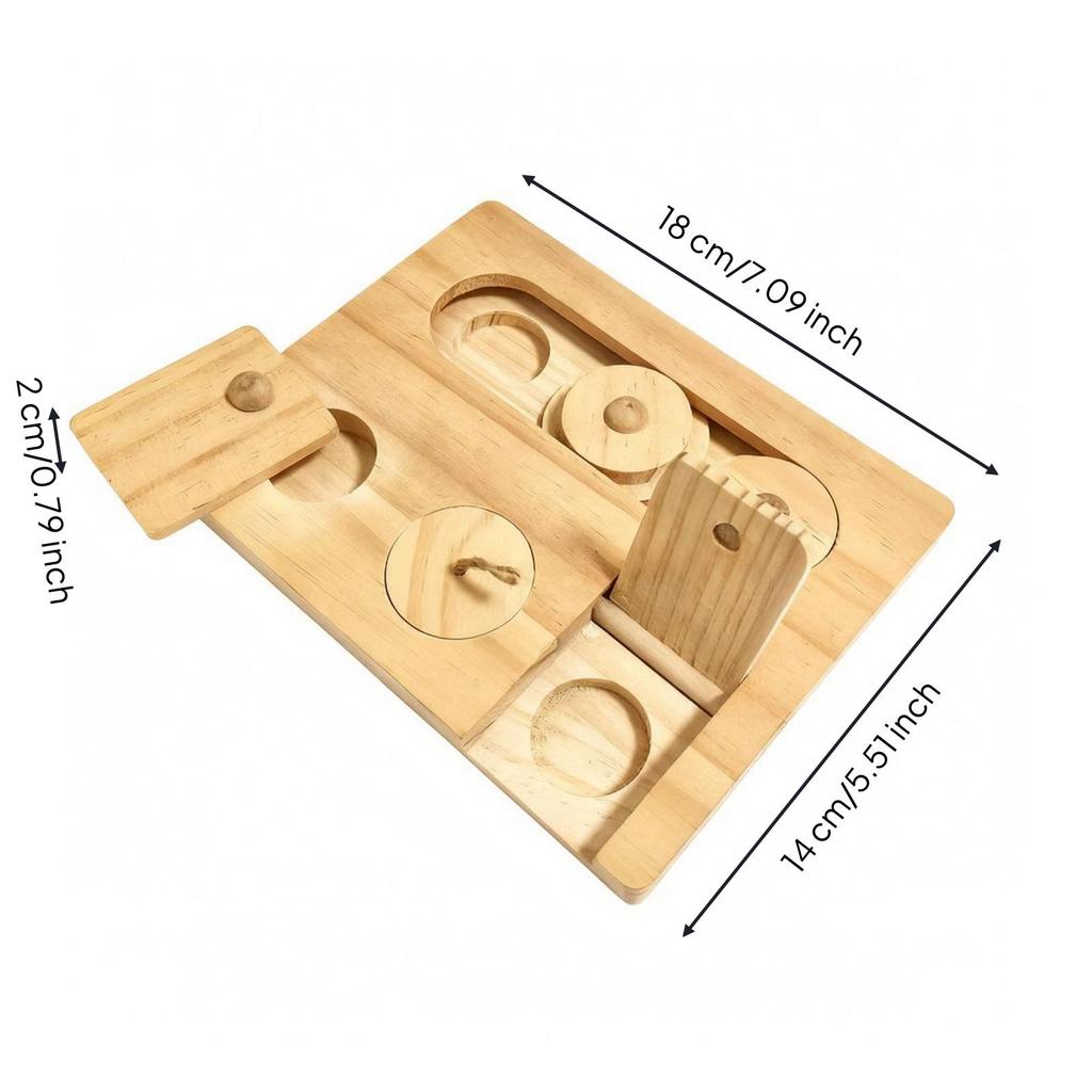 Wooden Guinea Pig Foraging Toy Boredom Enrichment Tray Safe