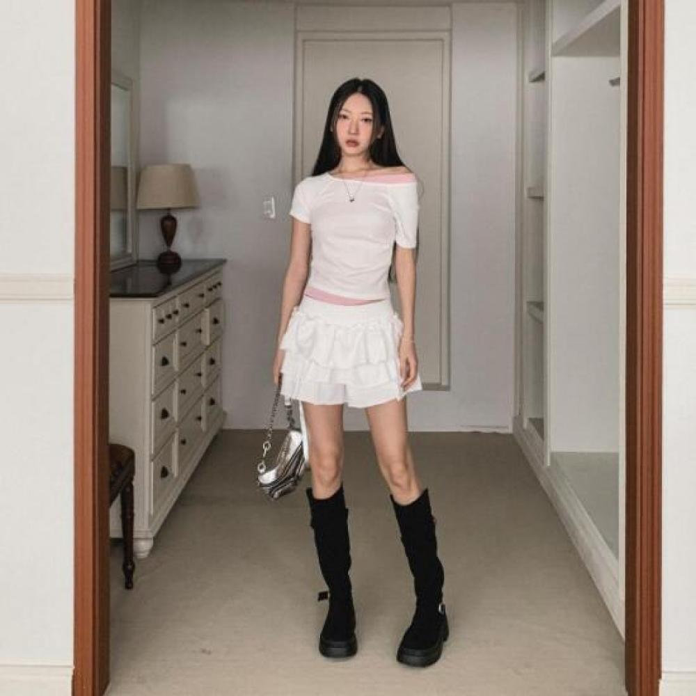 New ArrivalS Open Run Women S caSual Crop Short Sleeve Layered aSymmetrical Bi  