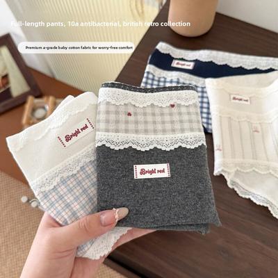 Damskie Nowe Retro Urocze Majtki Wiosenno-Jesienne Klasy 10a Antybakteryjne z Przedłużonym Kroczem Oddychające Przyjazne dla Skóry