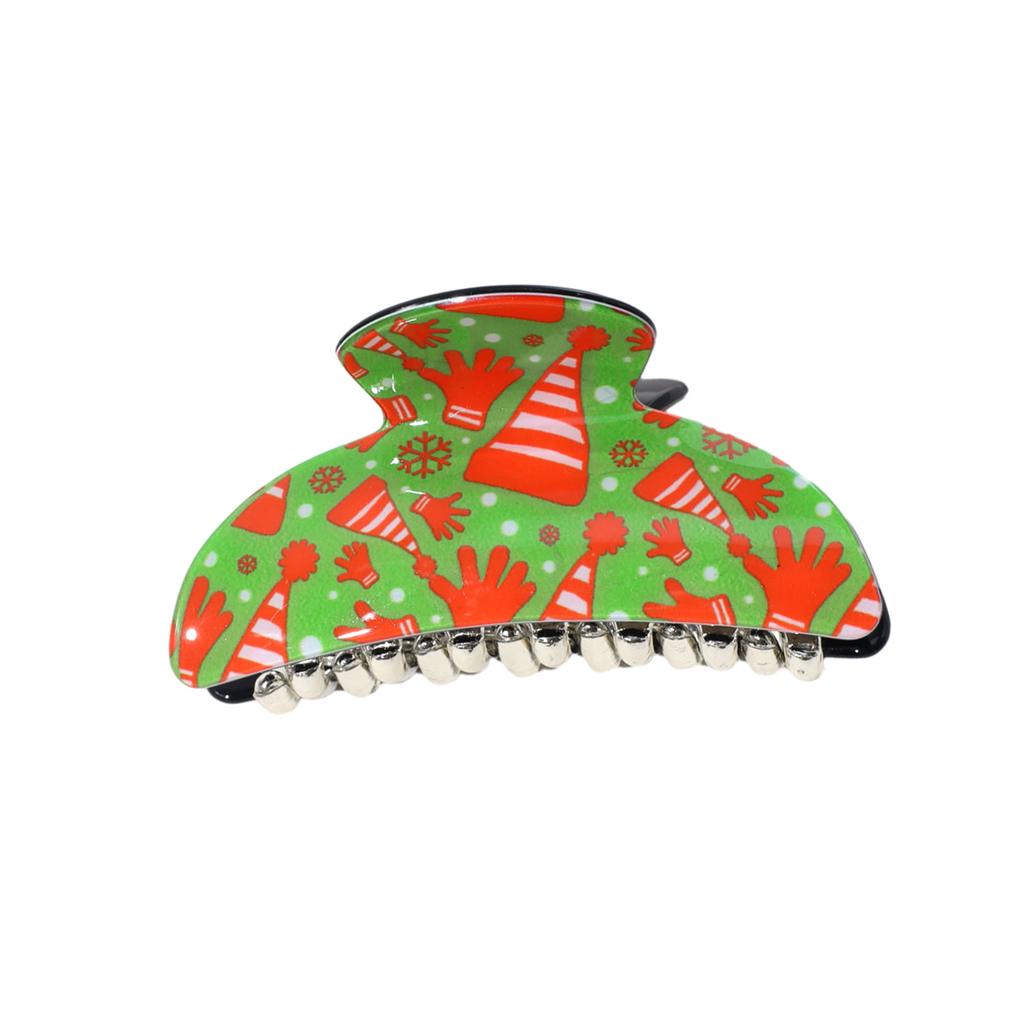 Christmas Theme Plastic Hair Claw Festival Photography Hair Accessories for Women Girls High Ponytail Anti-Slip Hairpins