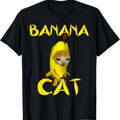 Cute Banana Cat Happy Bananacat Meme Kitty Cat Lovers Meme T-Shirt(3)