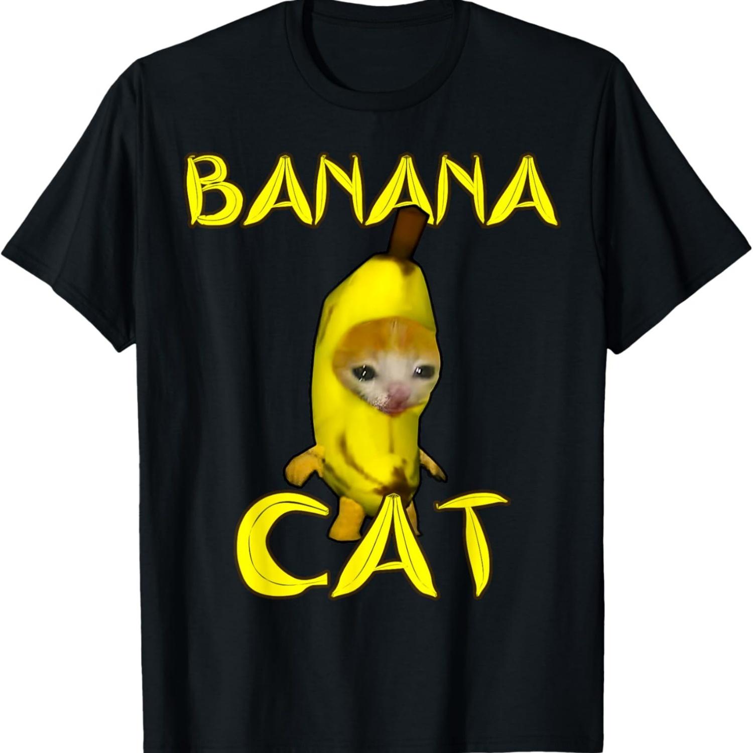 Cute Banana Cat Happy Bananacat Meme Kitty Cat Lovers Meme T-Shirt(3) S