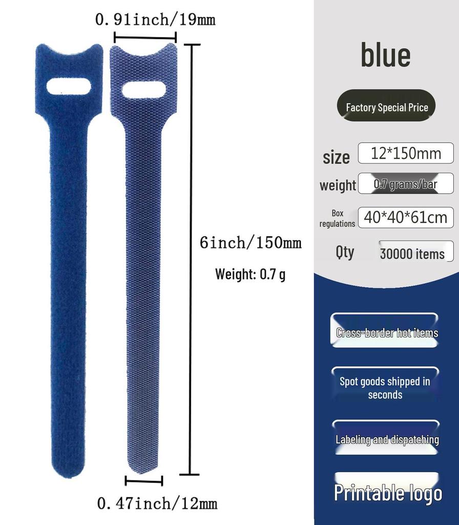 Nylon T-Type Self-Adhesive Hook and Loop Cable Ties