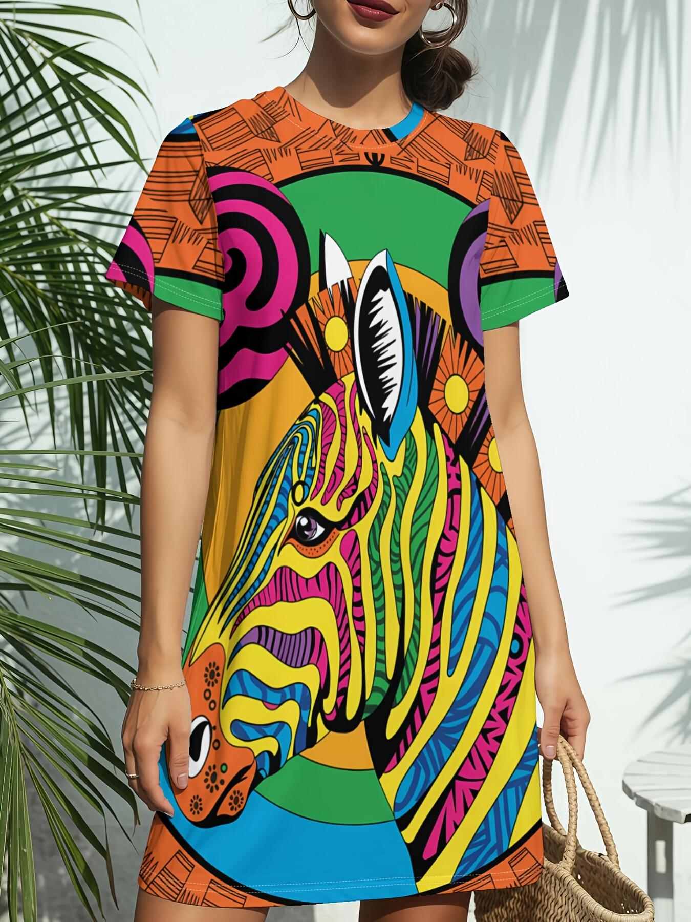 

Women s New Crew Neck Short Sleeve T-Shirt Dress. American Trend Digital Print. Casual ; Versatile for Spring and Summer. Elegant ; Chic Womens Dress 3XL дубильная кора