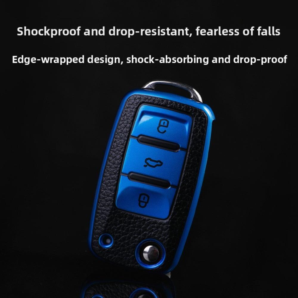 Full Protection TPU Leather Key Cover for VW Passat Lavida Polo Bora Tiguan Sagitar