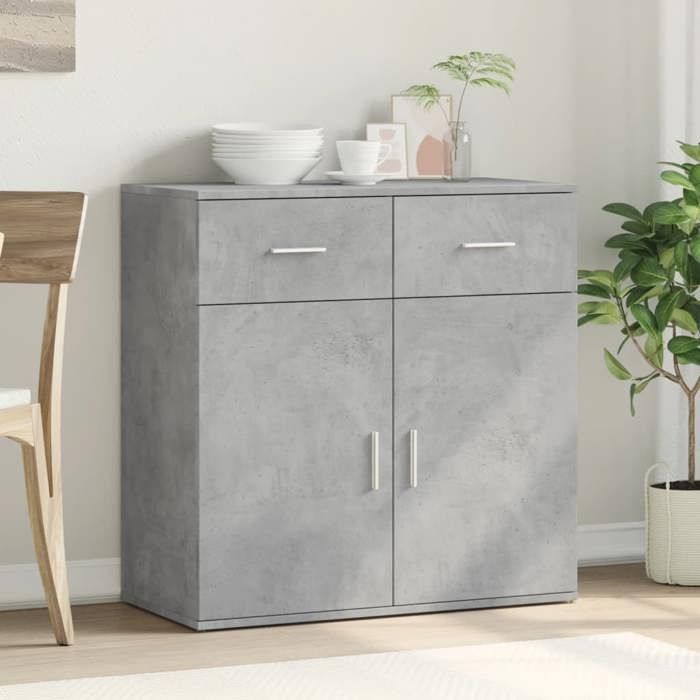 VidaXL Buffet, Sideboard with Drawers and Doors, Storage Furniture Living Room Sitting Room Interior, Modern, Grey 840523
