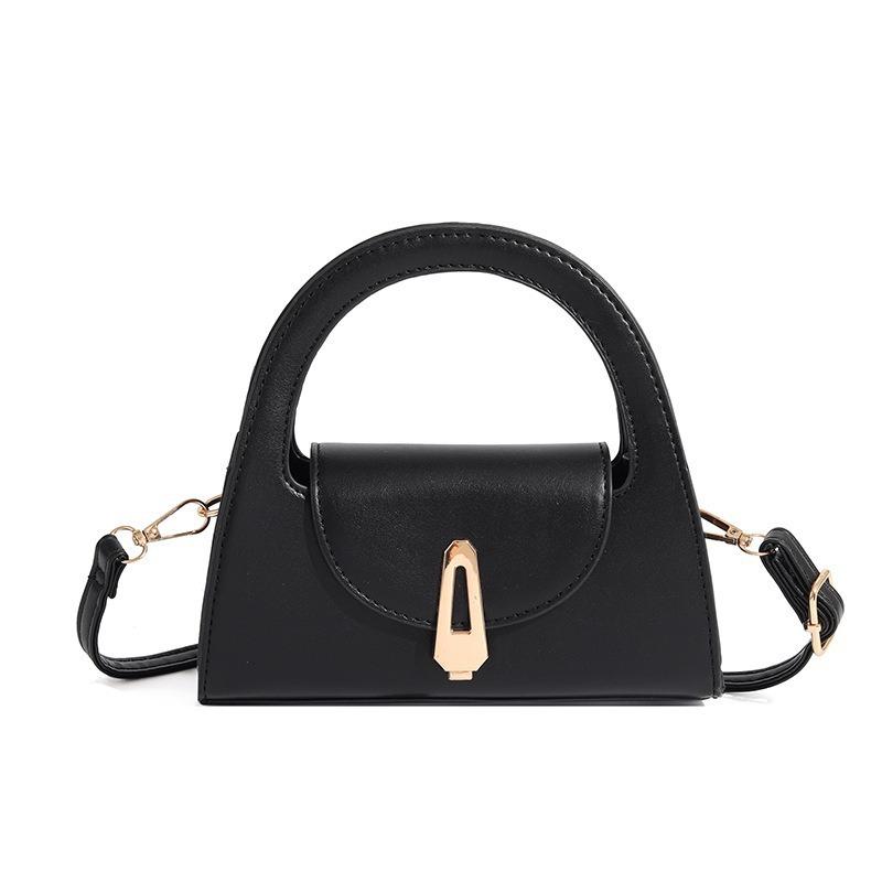 High-end Handbag, Women's Semi-round Single-shoulder Bag, Versatile for Commuting, Retro Lock Button Crossbody Bag