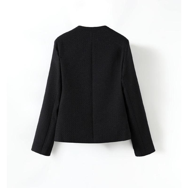Korea Autumn and Winter New Women's Round Neck Single-breasted Small Fragrance Short Temperament Cardigan Casual Coat.