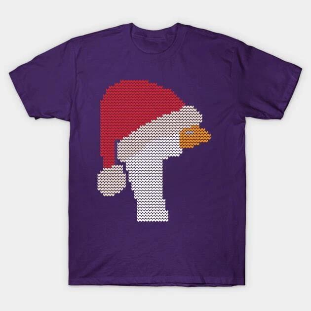 Christmas Sweater Goose in Santa Hat Made in Australia T-Shirt 4XL