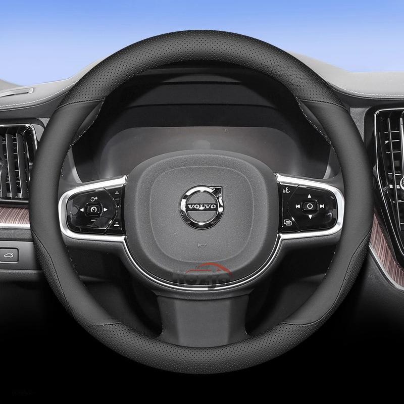 Leather Car Steering Wheel Cover for Volvo EX90 EM90 S60 EC40 EX40 XC40 ES90 XC90 S90 XC60 V90 V60 B4 B5 B6 T4 T5 T6 T8 D4 D5