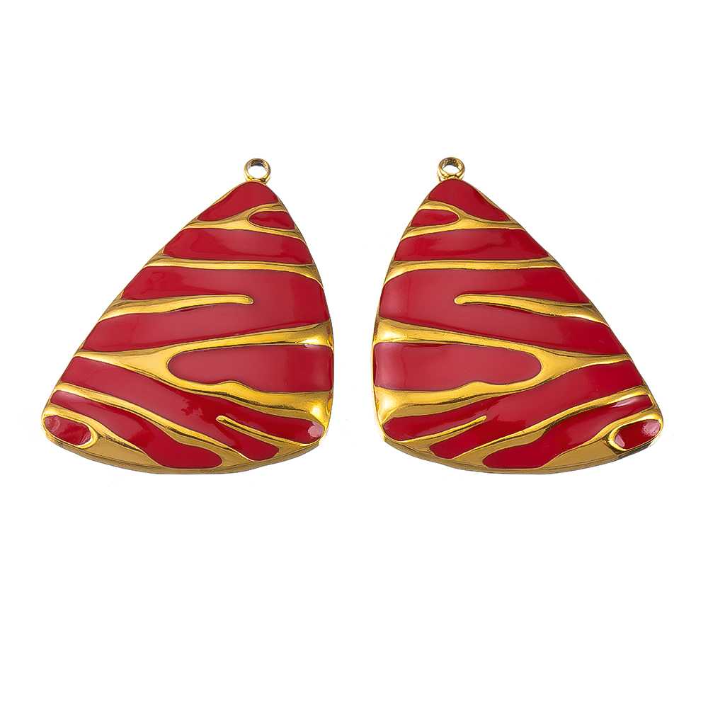 2pcs Stainless Steel Irregular Red Necklace Charms Gold Plated Imitation Pearl Earrings Component DIY Necklaces Jewelry Findings