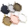 10pcs 18x25mm Inner Size 7 Colors Vintage Style Cameo Cabochon Base Setting Charms Pendant Necklace Findings