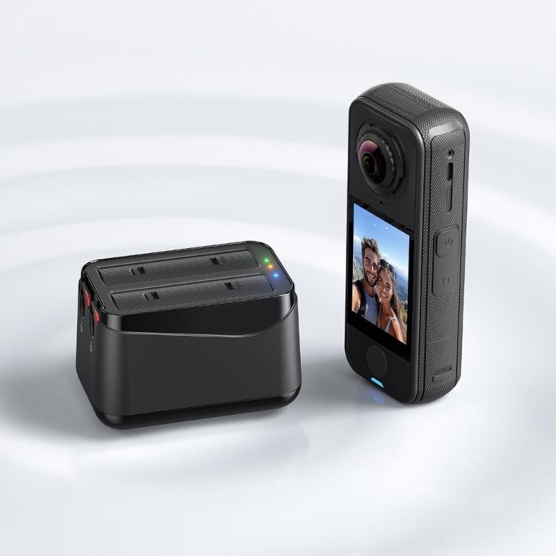 Rapid Multi Battery Charging Dock For 360 X4 Air Action Cameras Featuring Quick Charging Technology And Safety Features