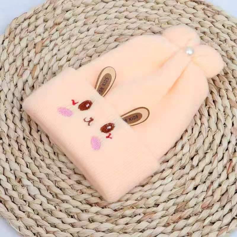 Autumn and winter rabbit baby new hat newborn tire cap thickened baby warm double wool pullover cap 0--6 months