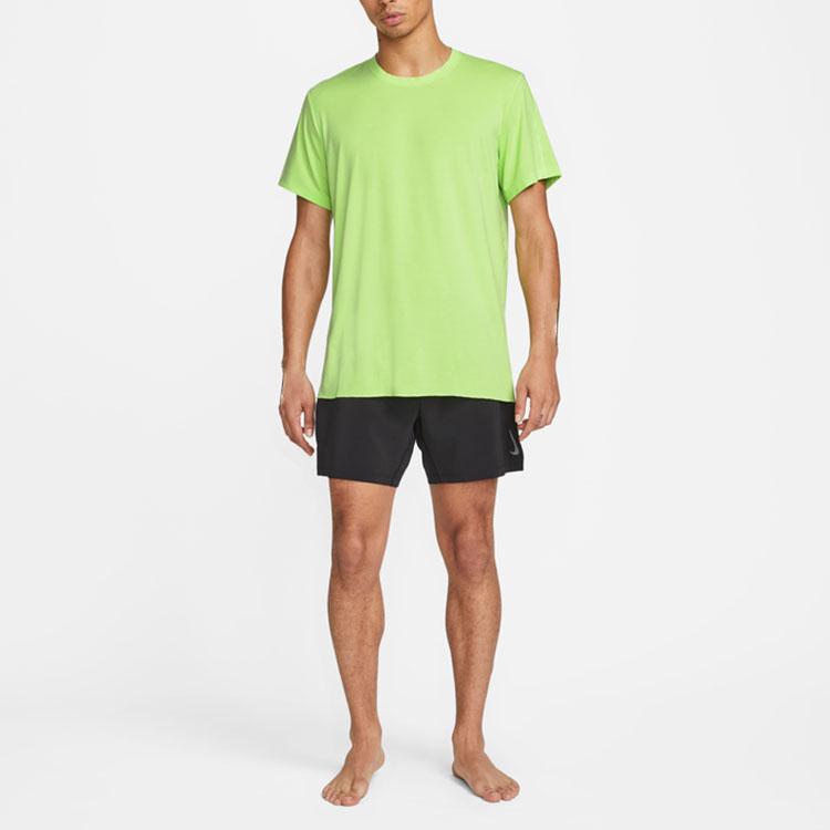 Nike Yoga Dri-Fit Pattern Print Round Neck Training Short Sleeve T-Shirt Men Tops Green DM8142-360