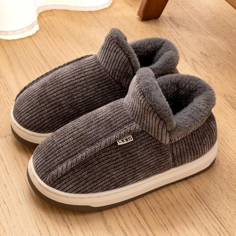 Elderly cotton slippers women's outer wear bag heel autumn and winter new indoor home warm non-slip velvet mother cotton shoes