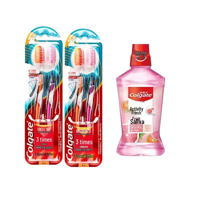 Colgate Slim Dual Core Deep Clean Toothbrush & Mouthwash Value Pack