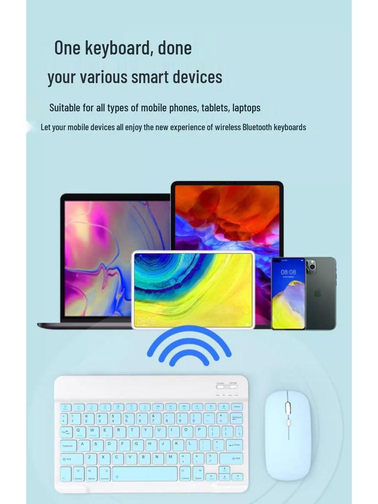 Bluetooth Drahtloses Tastatur- und Maus-Set für Apple, Android, Tablet, iPad, Laptop
