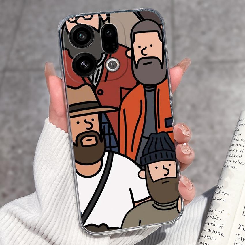 Suitable For Oppo Find X9 X7 X5 Pro X3 X2 Reno11 12 Pro Phone Cover Cute Panda Rabbit Pattern Transparent TPU Dustproof Protective Case For Oppo Shell