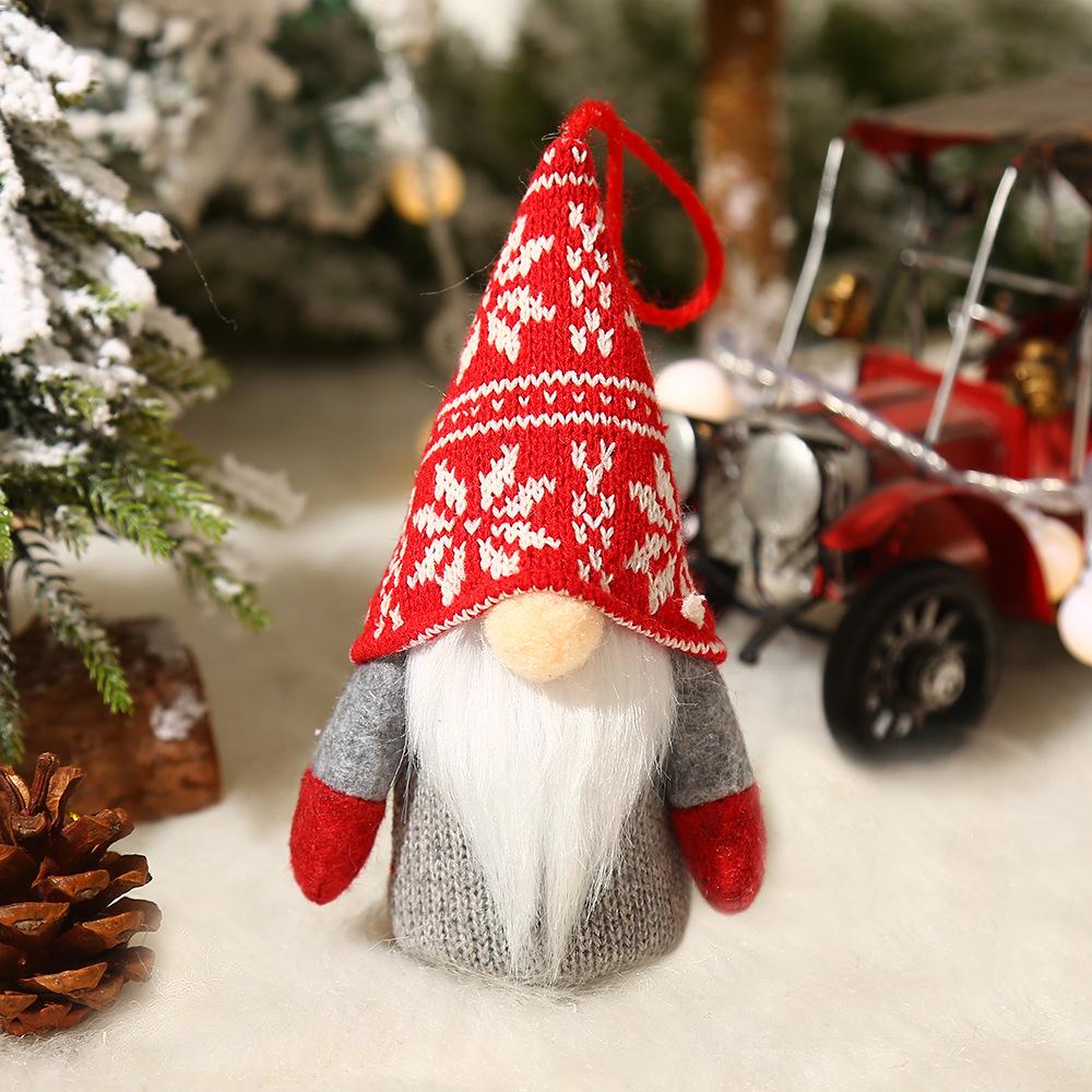 Glowing Faceless Santa Knit Doll Christmas Display Prop
