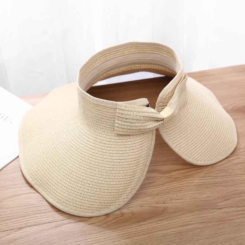 Summer Straw Hat For Women Foldable Wide Large Brim Bowknot Visors Hat Travel Sun Hat Chapeau Femme Beach UV Protection Caps