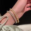 Brățară cu floare din zircon placată cu aur real brățară de lux ușor de înaltă calitate bijuterii medievale modă temperament bijuterii versatile femei