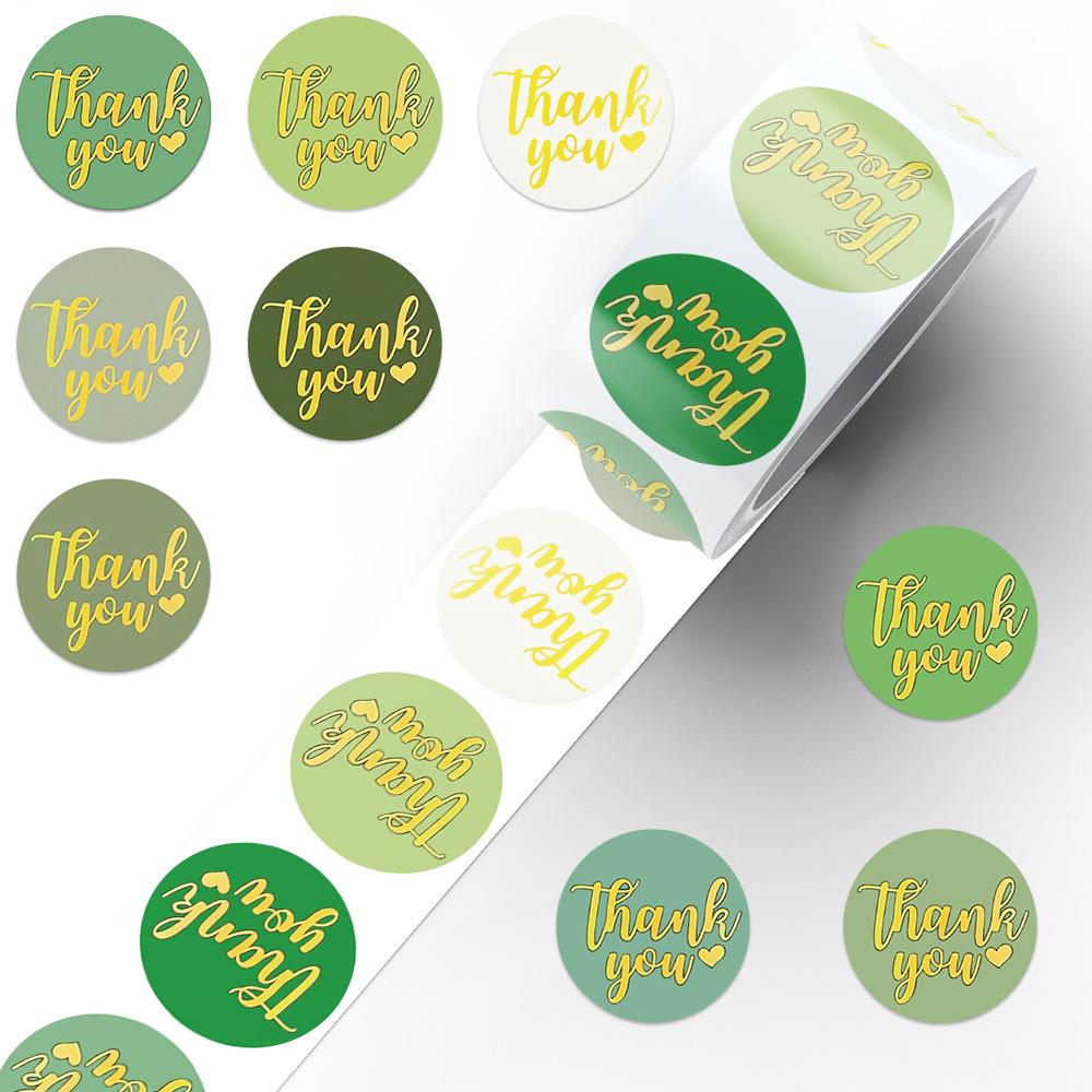 500 Sheets/Roll Thank You Adhesive Stickers for Notebooks, Water Cups, and Envelope Sealing