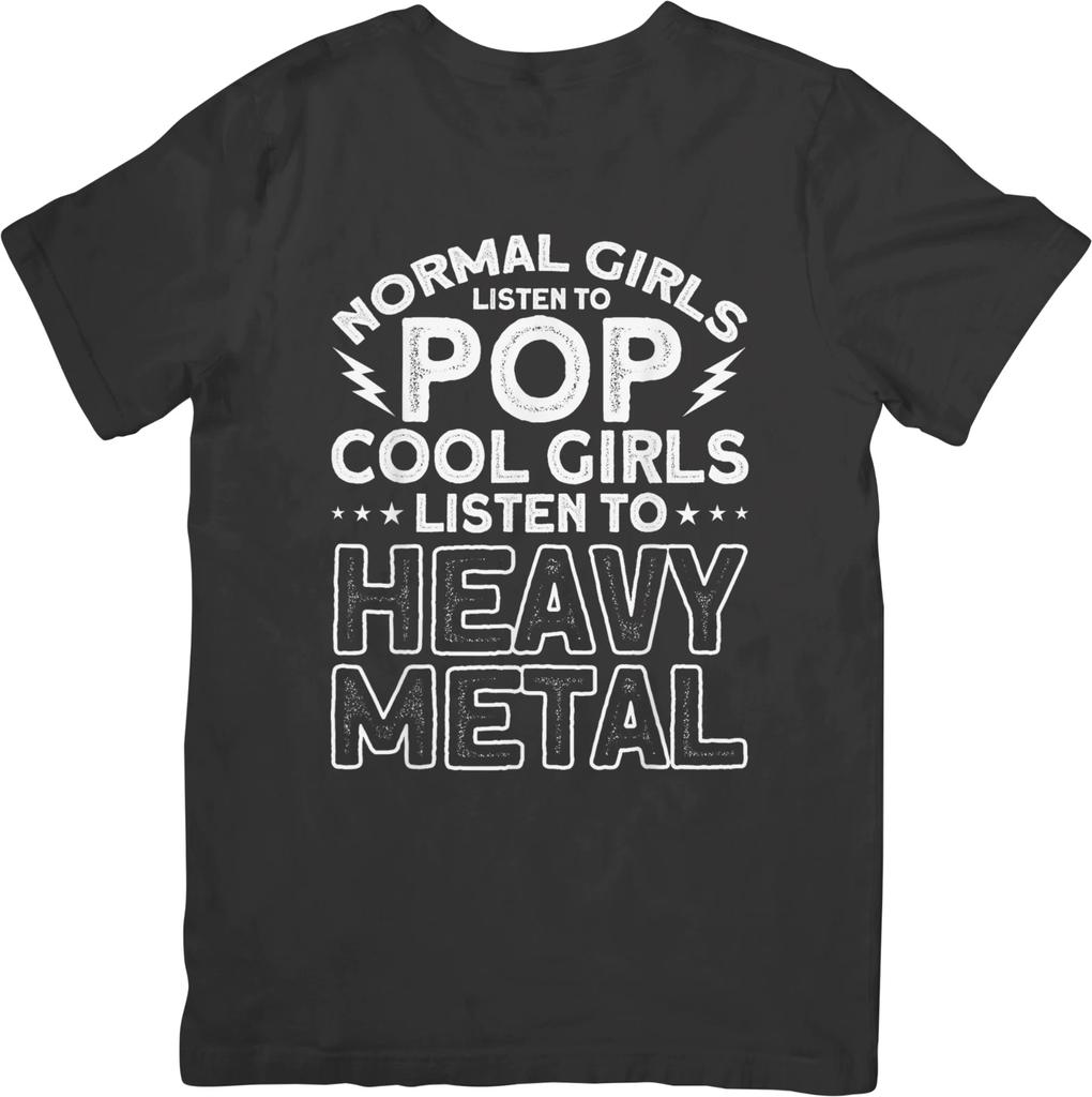 Unisexové tričko Heavy Metal Music pro muže a ženy, kvalitní bavlna, černé