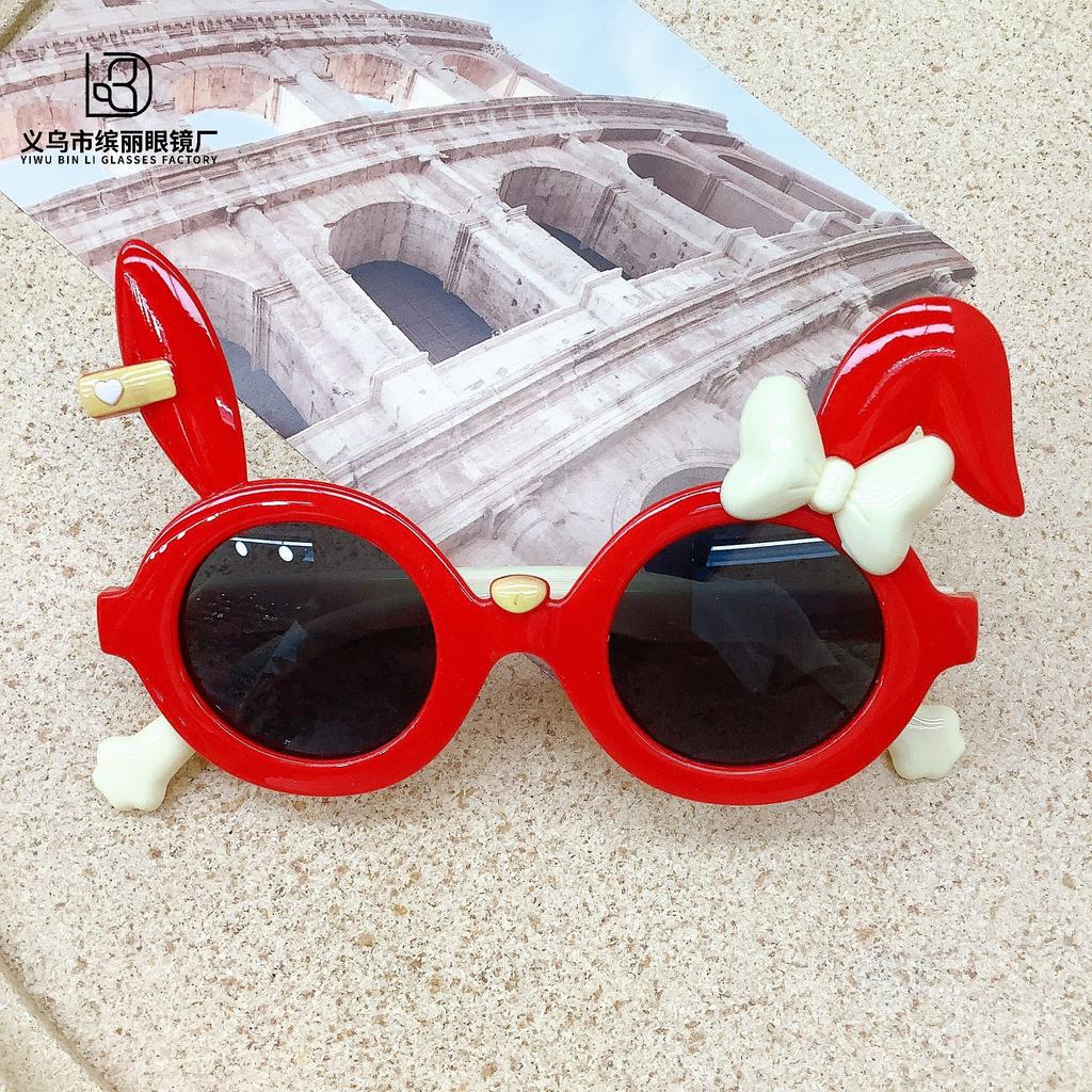 Retro Children'S Glasses Boys And Girls Cute Rabbit Sunscreen Sunshade Sunglasses Baby Cartoon Concave Sunglasses Tide