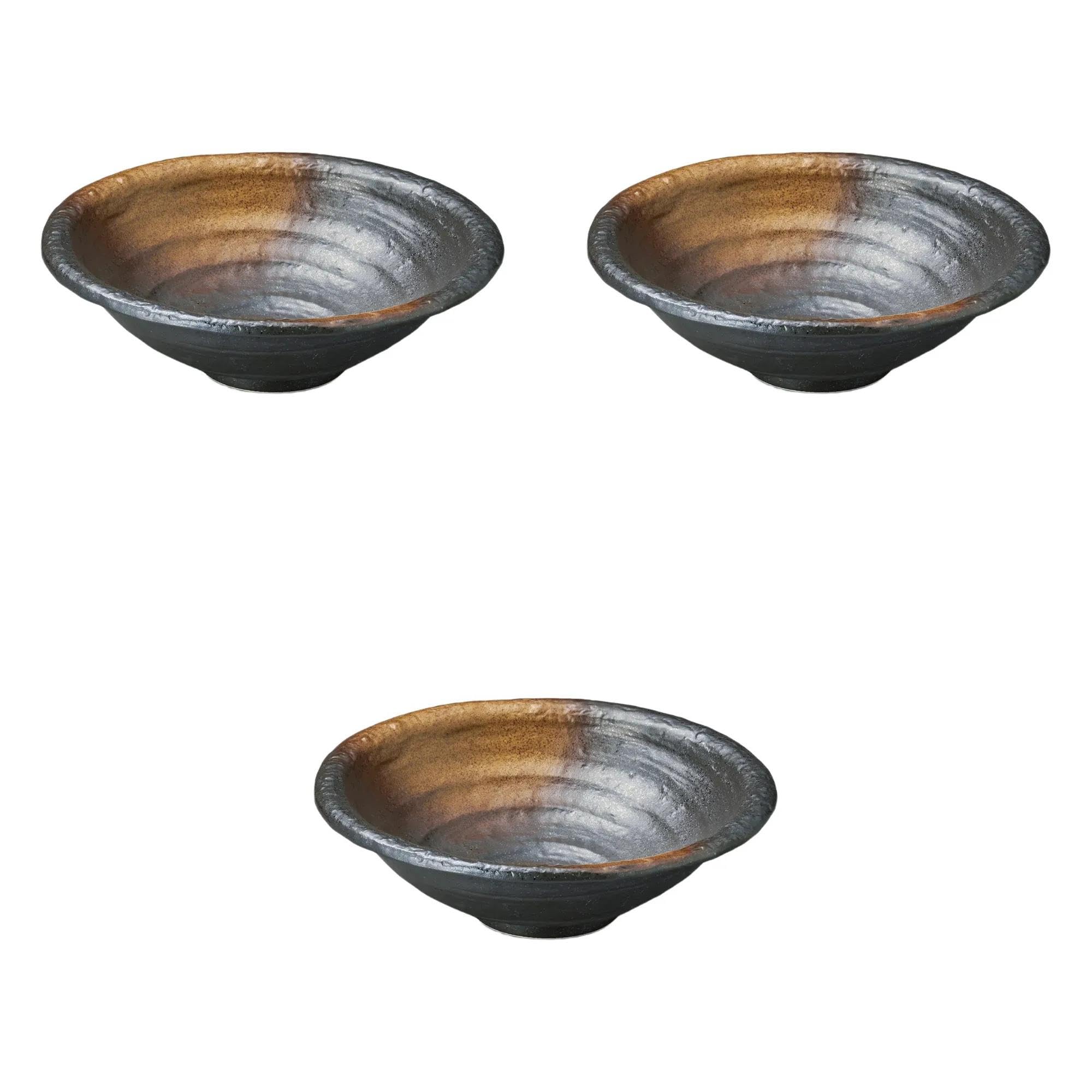 

Set of 3 Tea Bubble Oval Large Bowls x 24 x Serving Bowl Setomonohonpo [26 7.5 cm] (Medium)