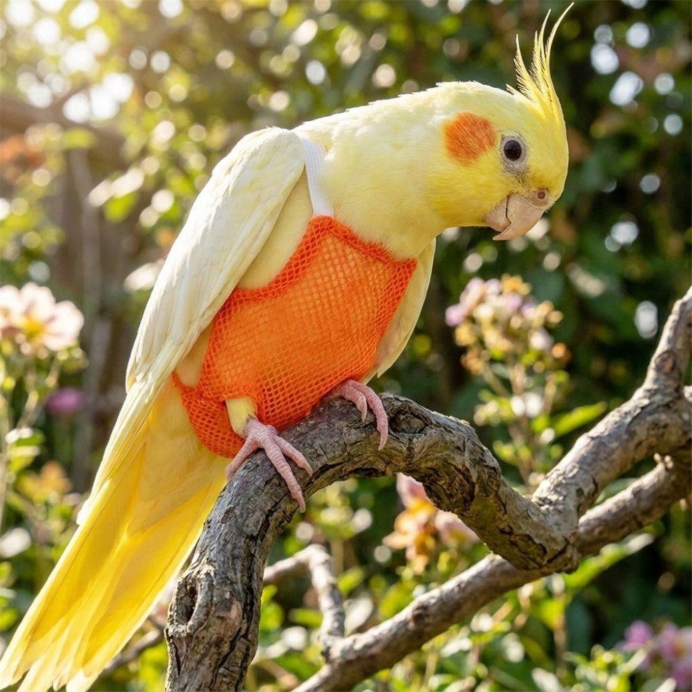 Breathable Bird Flight Suit Honeycomb Mesh Pet Bird Nappy Parrot Harness For Pet Birds